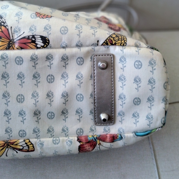 Vintage Giani Bernini Butterflies Handbag Tote Bag Purse - Picture 8 of 16
